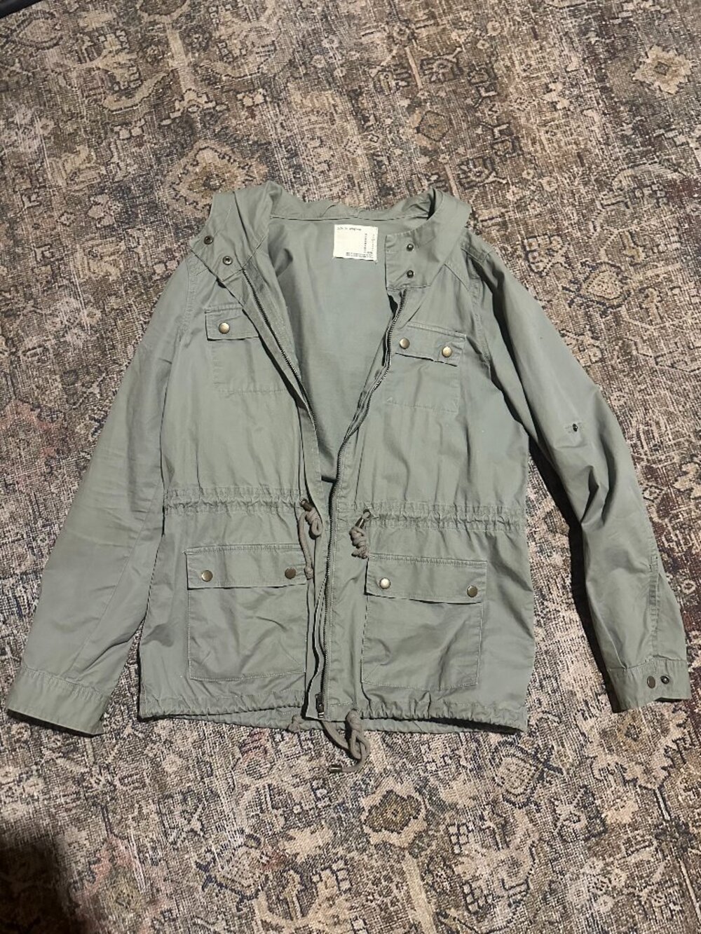Life in Progress Women's Small Sage Green Utility Hooded Jacket